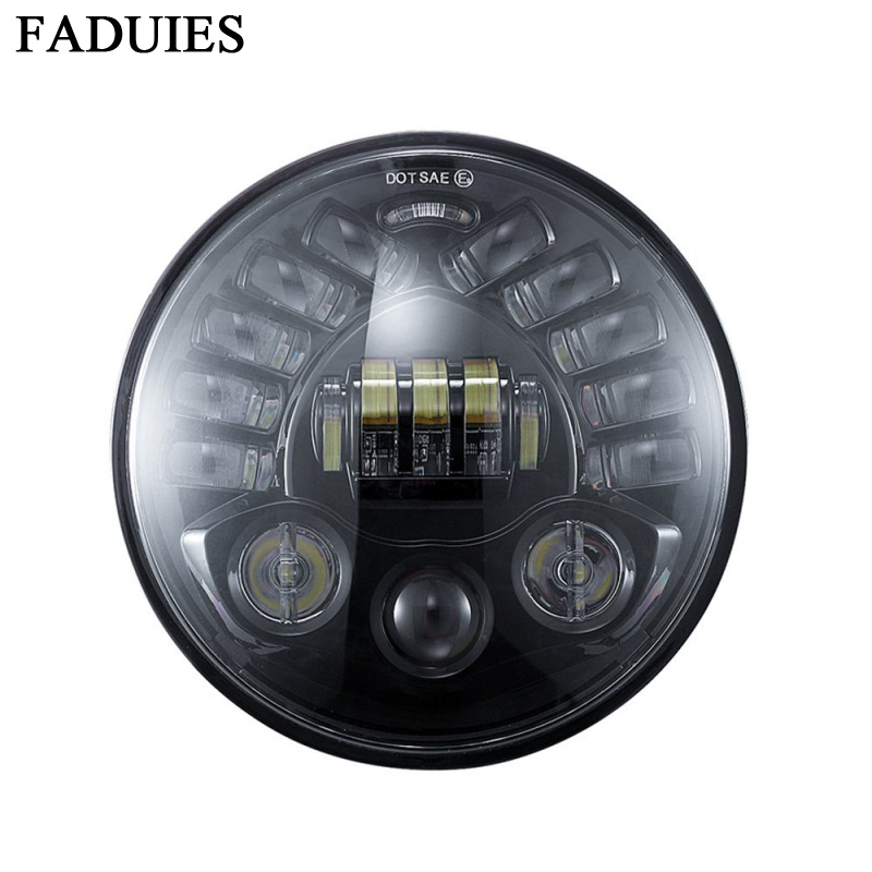 Universal Motorcycle Led Headlight Projector - 7-дюймовая адаптивная круглая светодиодная фара-проектор для