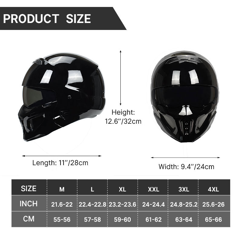 Прочный ярко-черный мотоциклет – обзор и цена Full Face Motorcycle Helmet With Bluetooth